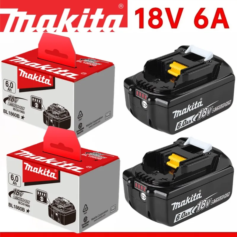 

Оригинальная перезаряжаемая батарея Makita 18 В, 6 Ач, светодиодный дисплей, уровень батареи для электроинструментов Makita BL1830 BL1840BL1860B BL1850