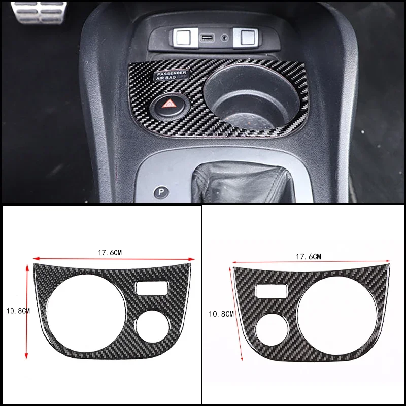 

For Seat Leon 2005-2012 Soft Carbon Fiber Car Center Control Panel Cup Holder Frame Sticker Interior Accessories