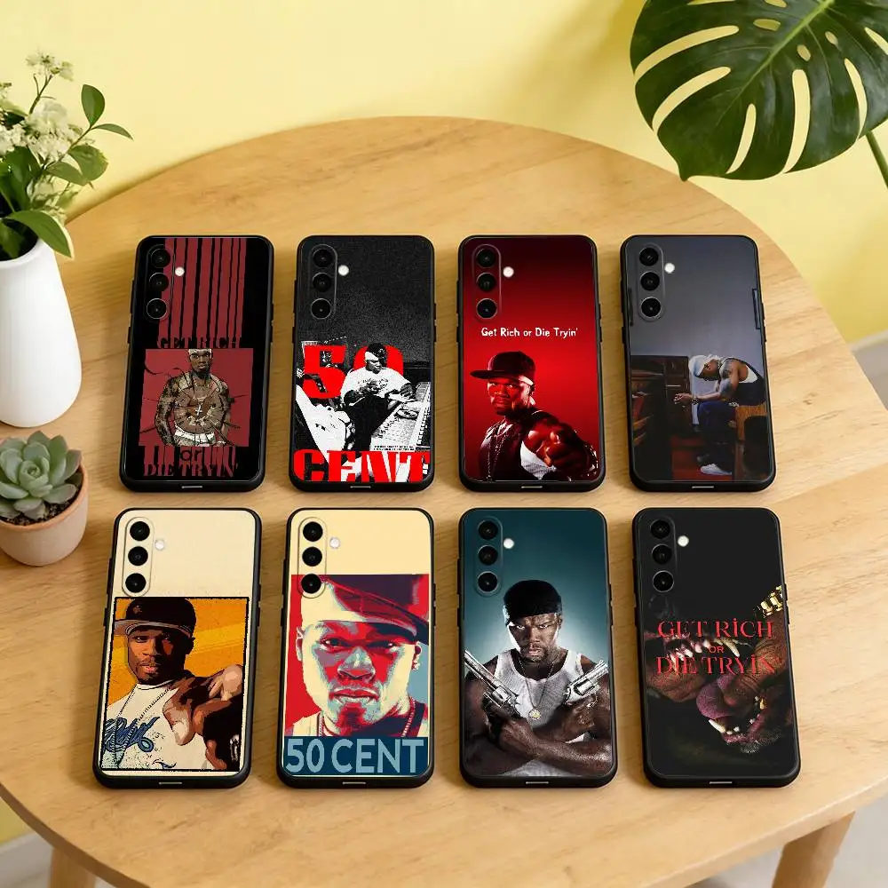 50 Cent Rapper Phone Case For Samsung Galaxy A73,A72,A71,A70,A53,A52,A51,Soft Silicone Black Cover