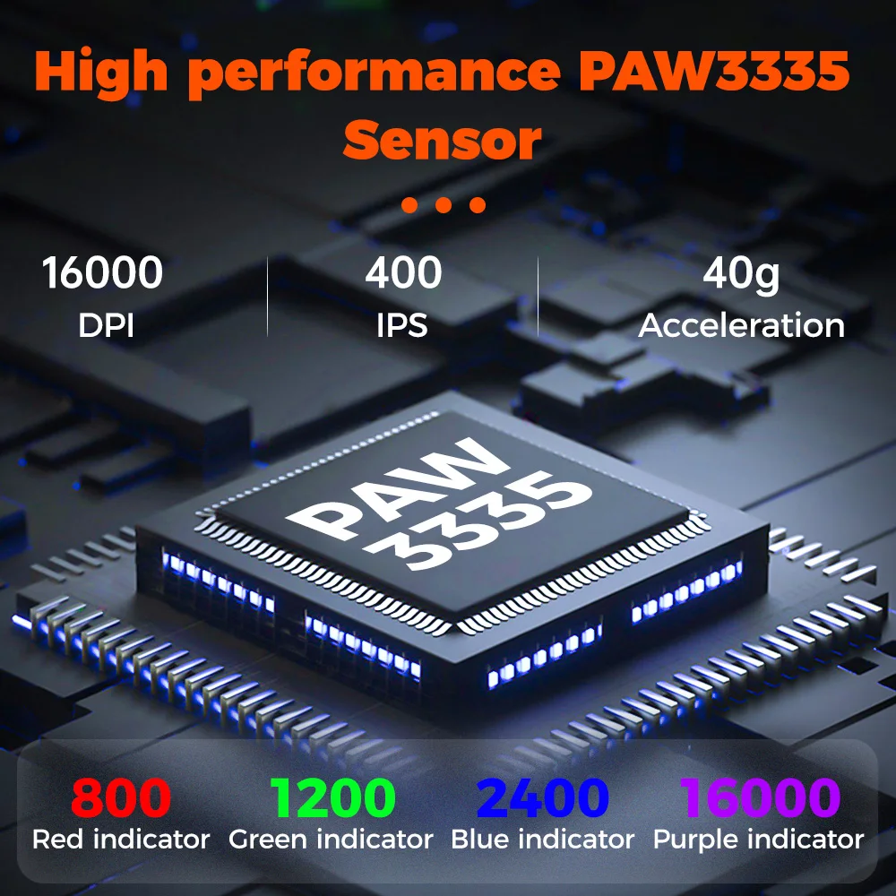 Dwumodowa bezprzewodowa mysz do gier DAREU 2.4G BT5.0 PAW3335 16000 DPI 6 programowalnych przycisków do laptopa PC