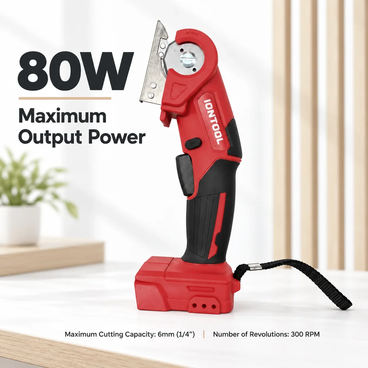 IONTOOL Red Cordless Carpet Shears 80W For Carpet Cutting and Rug Edge Sealing and Stair Carpet Tacking and Carpet Edge Sealing