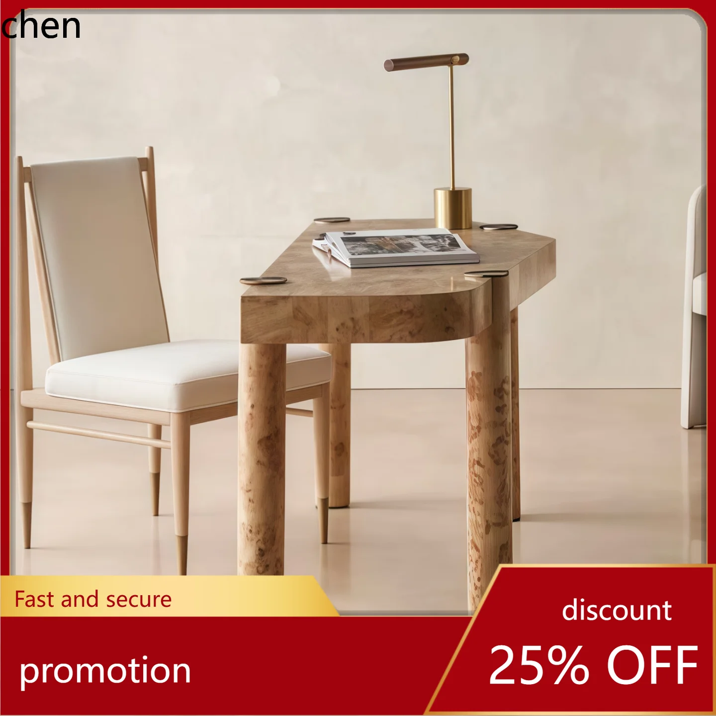 CZ Medieval Style Solid Wood Desk Workbench Wabi-Sabi Style Small Apartment Desk Home Use Homestay Writing Desk