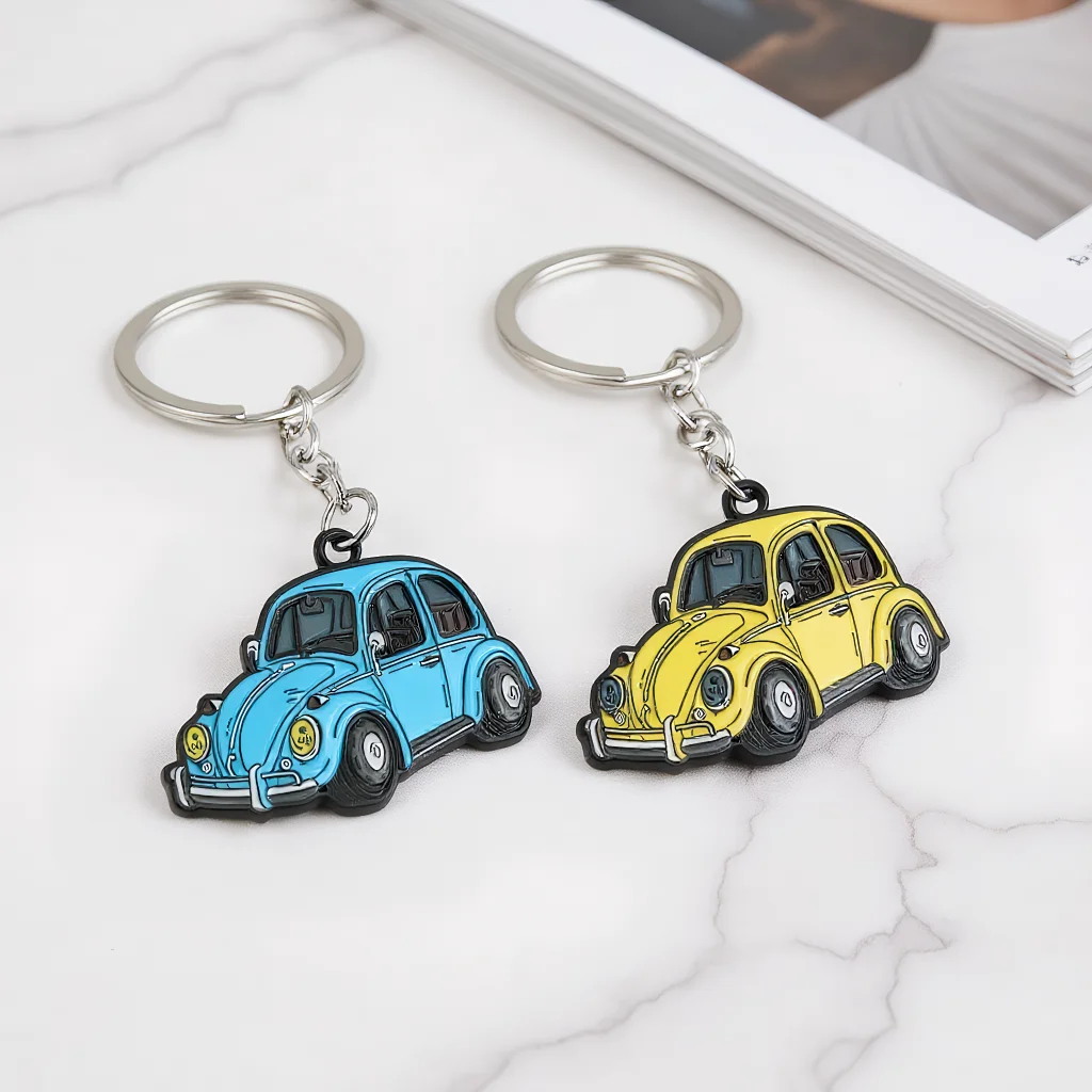 1PC Trendy Key Ring MINI Car Keychain with Cool Charm, Beetle Bug Car Keychain Decorative Accessory for Bags & Backpacks Gift view 2