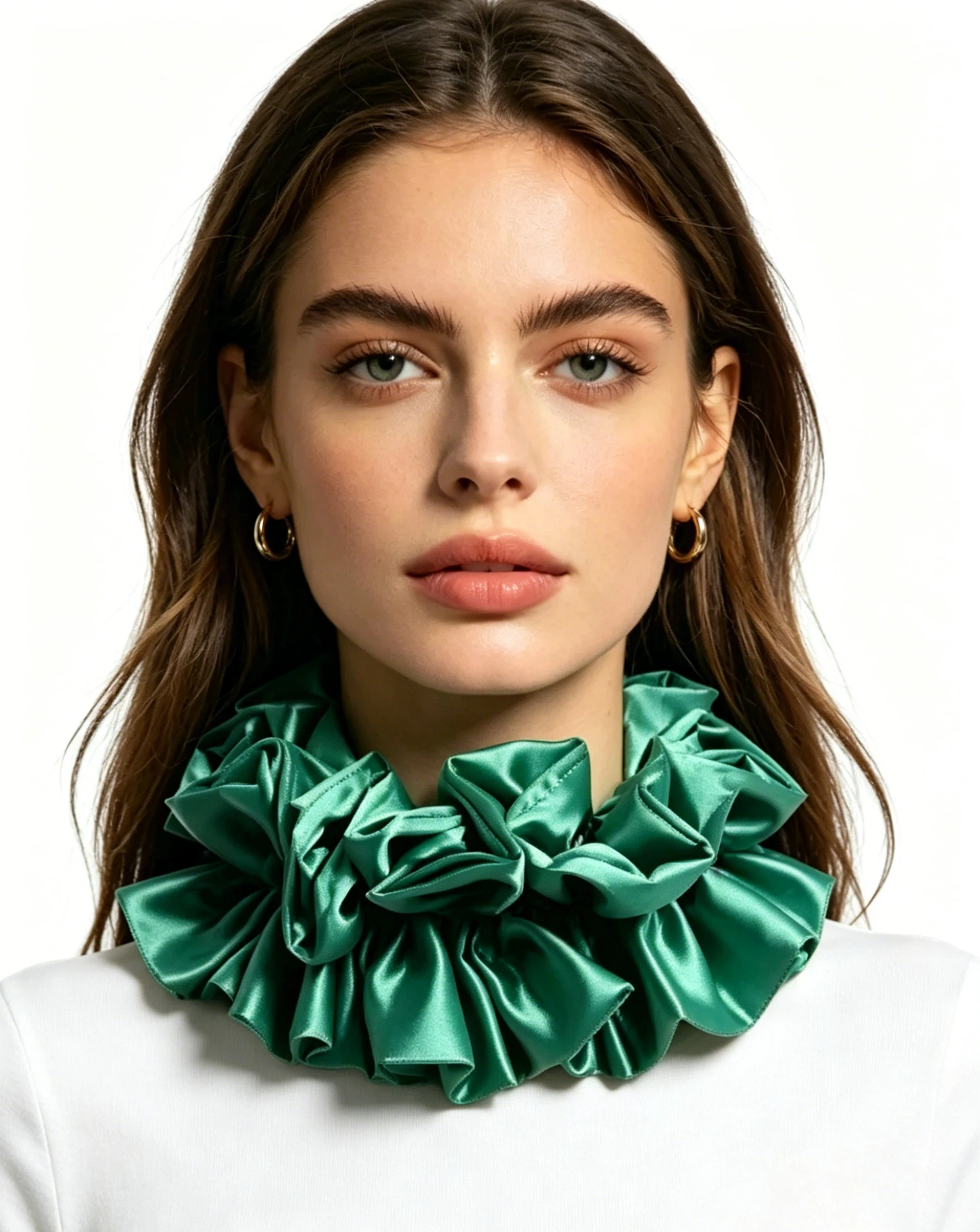 Renaissance Clown Cosplay Satin Ruffled Neck Ruff Fake Collar Retro Court Drama Stage Performances Photo Shooting Clown Collar