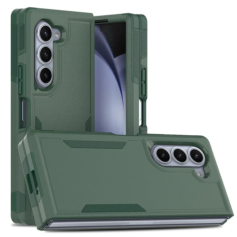 

For Samsung Galaxy Z Fold 6, 5 Case ELVEV Shockproof Armor PC+TPU 360 Degree Protection Folding Cover