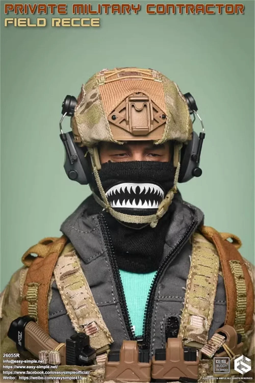 1/6e Easy&Simple ES 26055R PMC Soldier Doll Operation Unit Volledige set beweegbare actiefiguur cadeau voor fans Verzamel ongeveer 12"