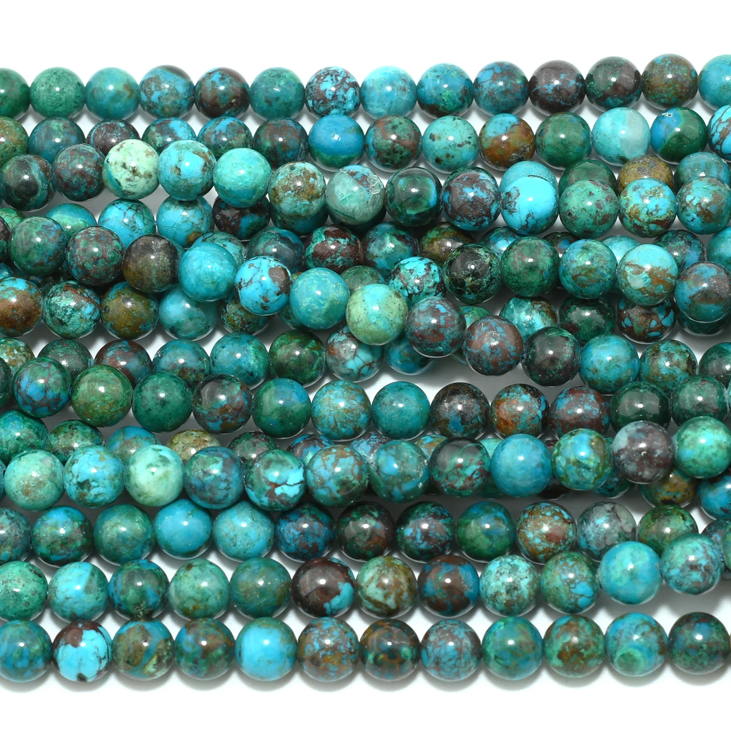 Natural Gem Silica Chrysocolla Loose Round Beads 6.3mm