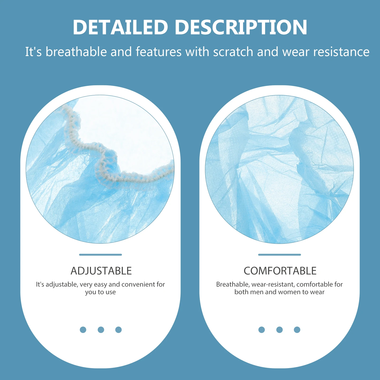 

100pcs Breathable Mushroom Cap Elastic Bouffant Caps For Food Service Lab Surgery Workshop Disposable Non-Woven Hair Net Cover