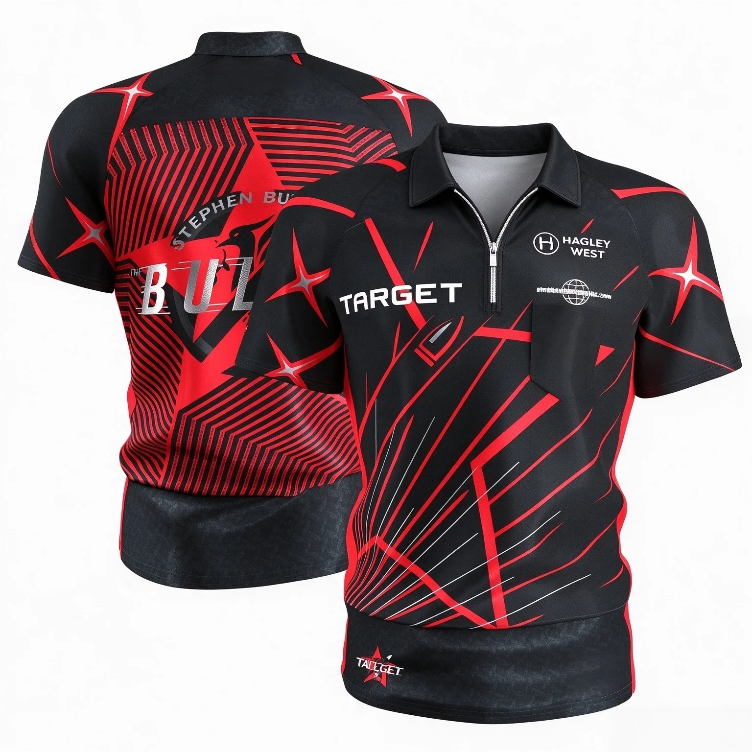 27 Year New Dart Competition Polo Athletic Shirt Sports Training Half Zipper Collar Quick Drying Short Sleeve T-shirt for Men