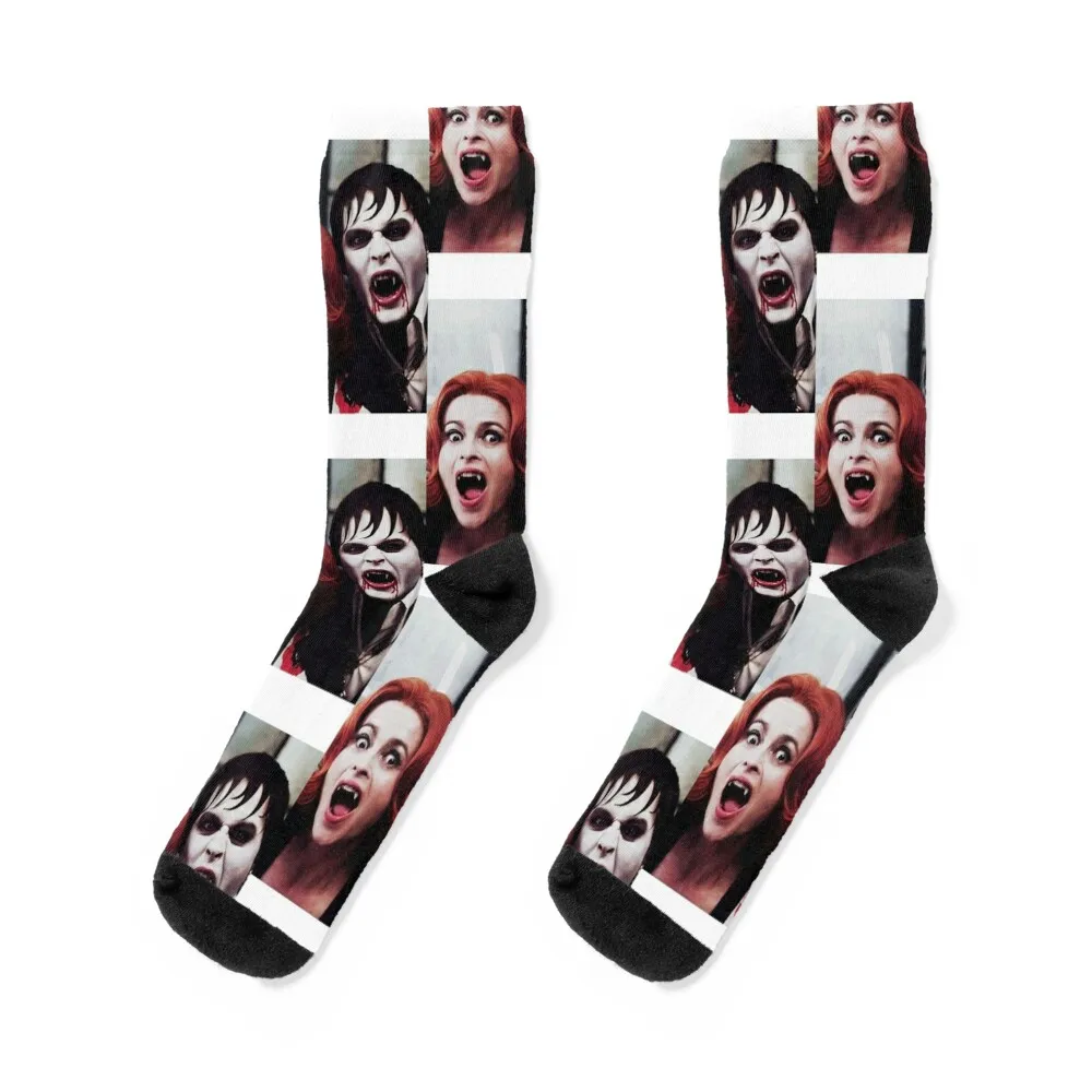 

Dark Shadows - Helena Bonham Carter & Johnny Depp Socks funny sock man ankle with print Socks For Man Women's