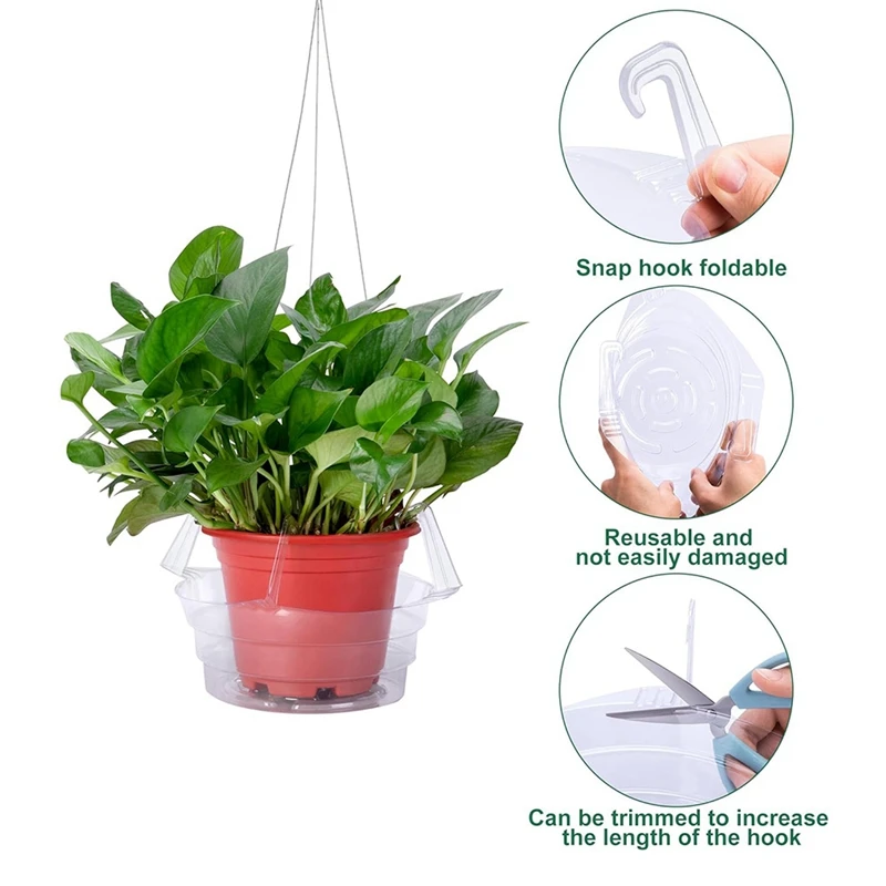 Top Deals 15 Pcs Hanging Plant Water Catcher-8 Inch Clear Plastics Plant Water Catcher Tray-Hanging Plant Saucers Drip Pans