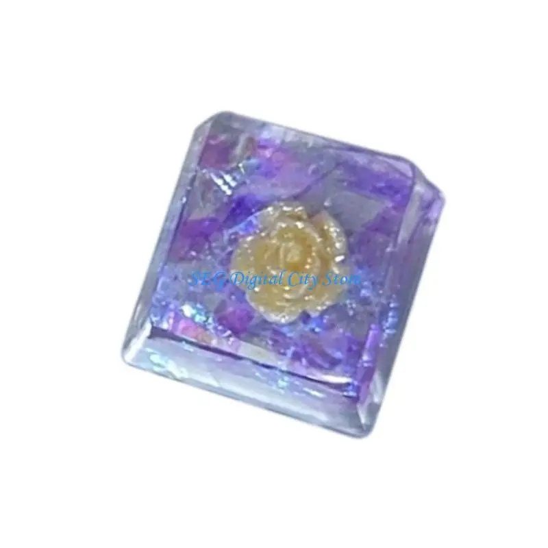 

U75B OEM Height Flower Keycap Elegant Resin Camellia Flower Keycaps with Backlights 1PC for Mechanical Keyboard Customization