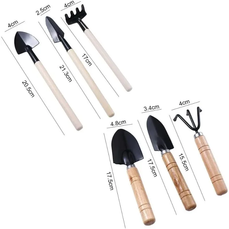 3pcs Mini Durable Spade Shovel Rake for Plant Potted Flowers Seedlings Loose Soil Erramientas Bonsai for Little Hands Light Use