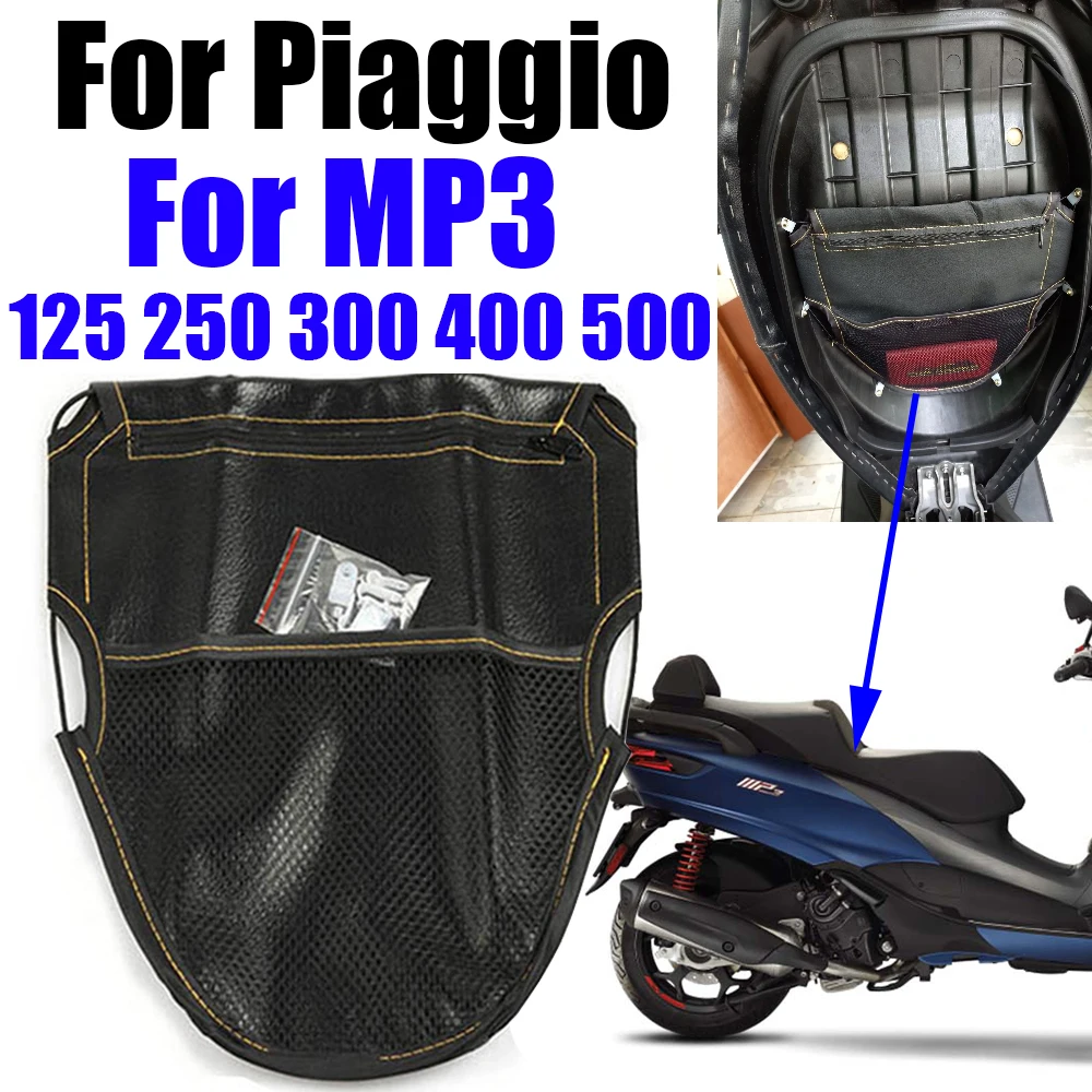 

For PIAGGIO MP3 125 250 300 400 500 MP3 Motorcycle Accessories Under Seat Storage Bag Leather Tool Bag Pouch Bag Scooter Bag