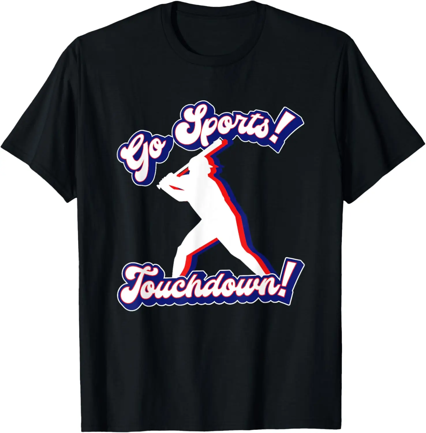 Touchdown Vintage Retro Baseball Player T-Shirt