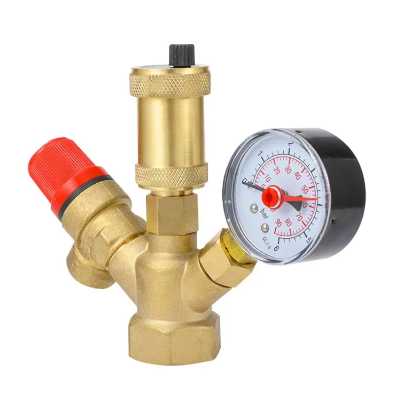 High Quality Brass Regulating Hydraulic Control Water Pressure Relief Valve Boiler Safety Valve with Pressure Gauge 16bar