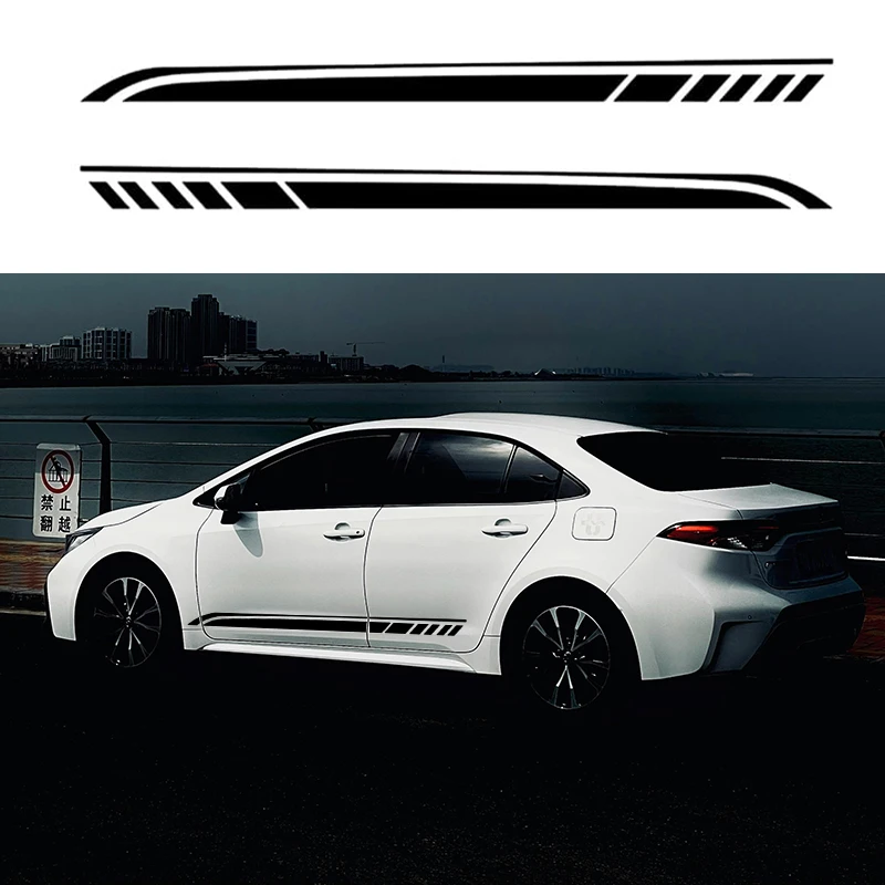 

2Pcs Car Personality Styling Side Stripe Decal Sticker For Benz、BMW、Honda、Toyota、Ford Automotive Decorative Accessories