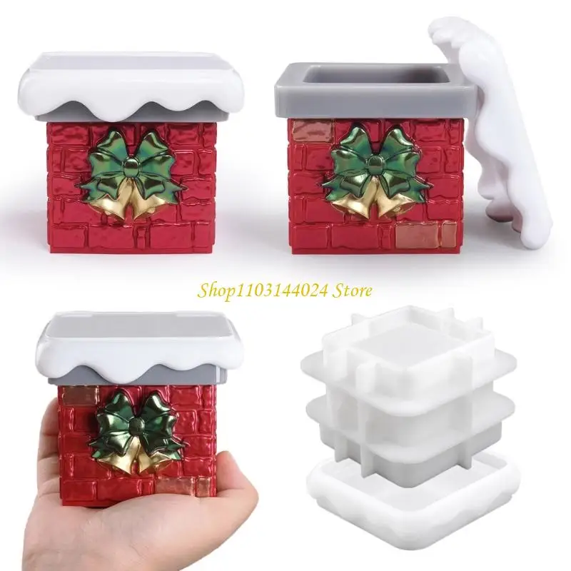 N5KE Practical Unique Storage Box Molds Gift Box Crafting Mold with Lid Silicone Texture Suitable for Hand-Making