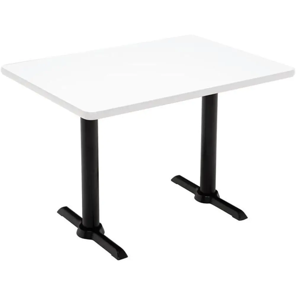 

Белый угловой конференц-стол для бистро с высоким содержанием 30 x 48, с черным основанием на Т-образных ножках