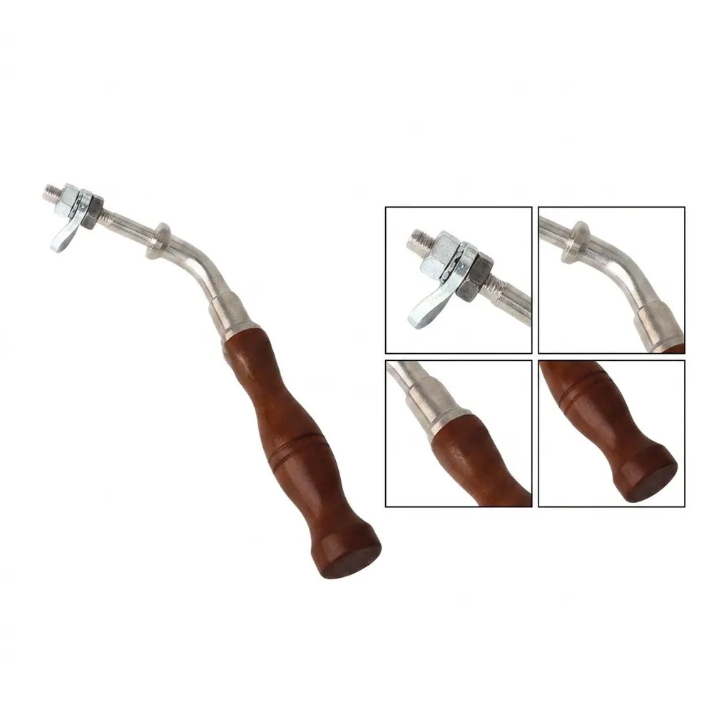 Fireplace Handle Compatible with Most Wood Stoves and Pellet Ovens Featuring M8 Thread and Ergonomic Wood Grip