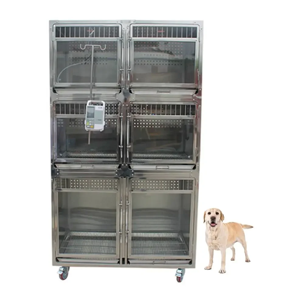 YSENMED Veterinary equipment 304 Stainless Steel Dog Cat Small Animal Breeding Cages Pets Kennel Vet pet Cage stainless price