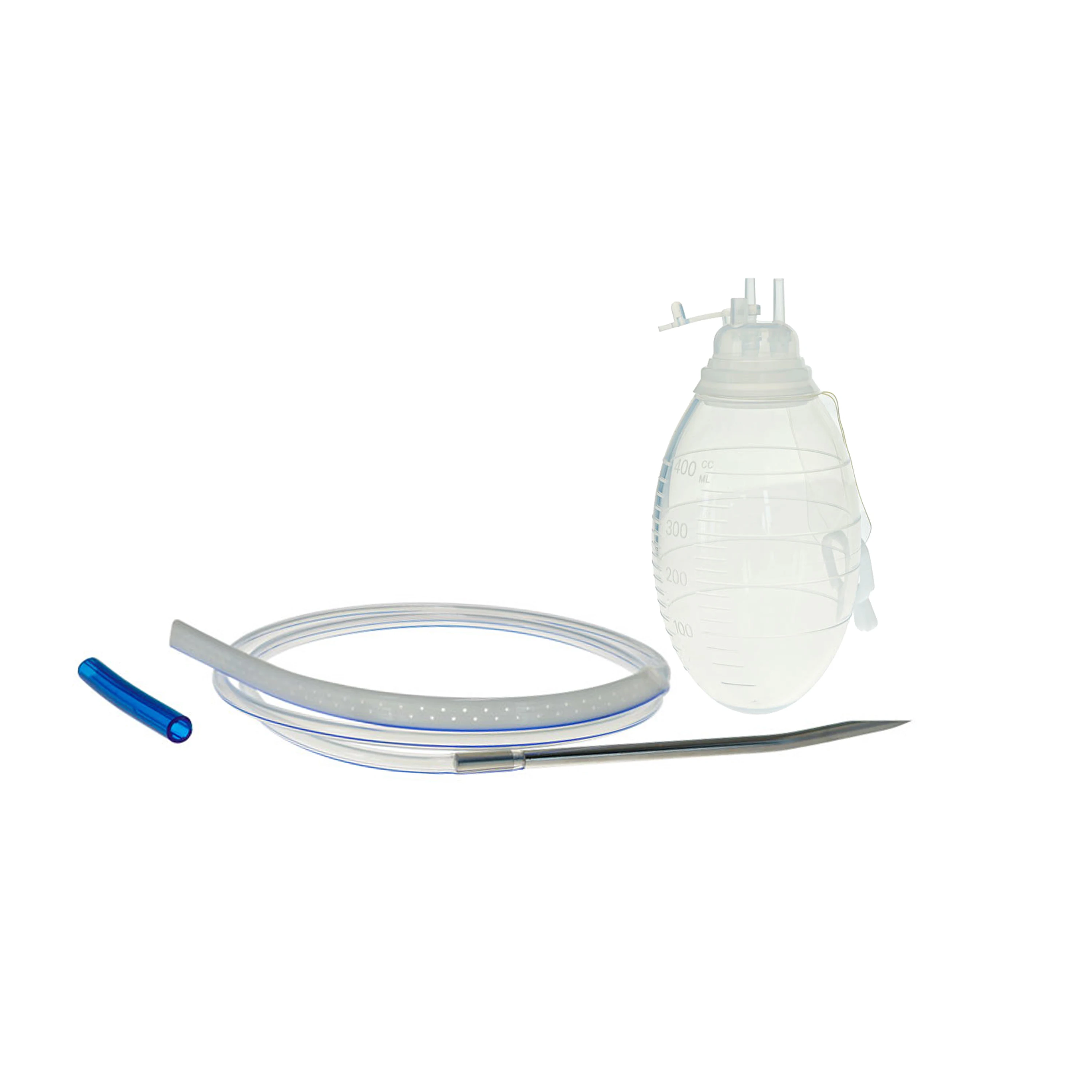 

Silicone Reservoir And Perforated Flat Drain Tube With Trocar Silicone Closed Wound Drainage System Veterinary Accessories