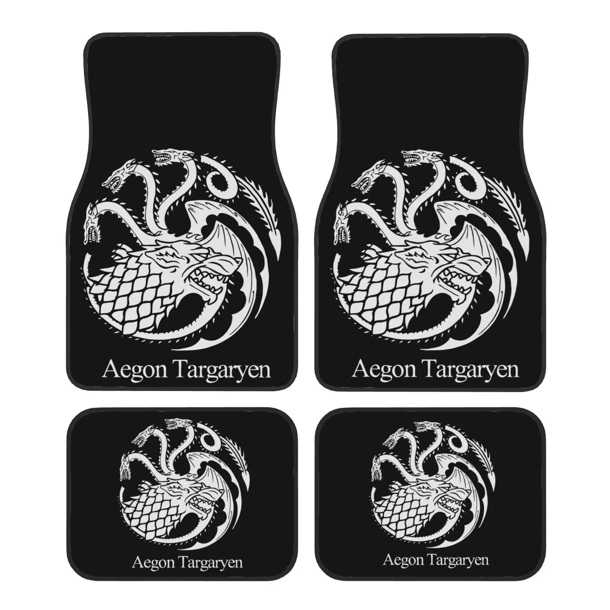 Game Of Thrones House Stark Targaryen Winter Is Coming Car Floor Mats, 4pcs Luxurious Breathable Automotive Liners Suitable For