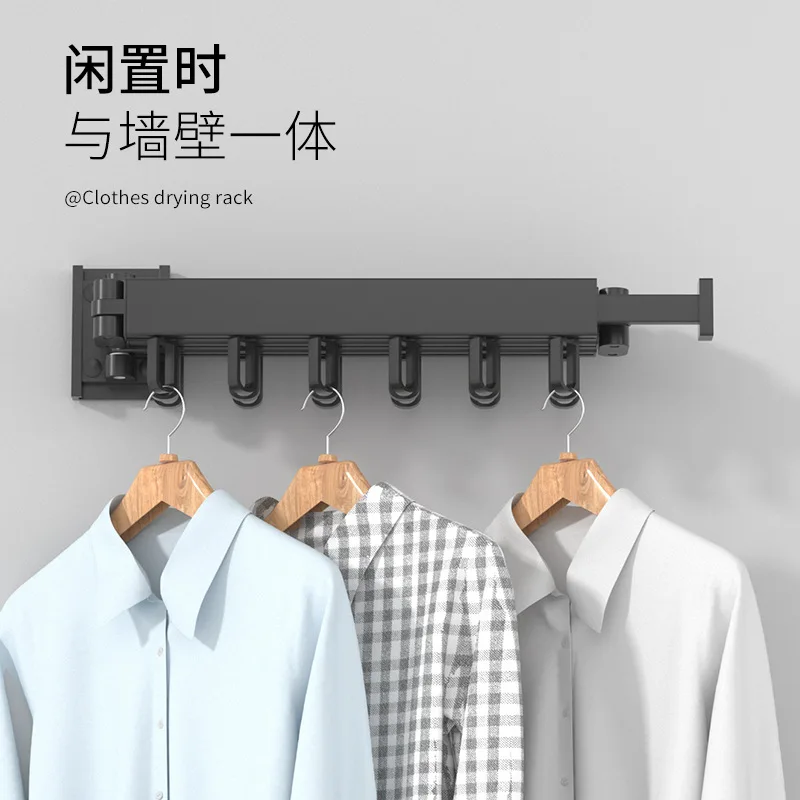 Imagem -02 - Invisible Stretchable Clothes Hanger Roupas Airing Rack Janela sem Soco Varanda ao ar Livre Metal Roupas Rod