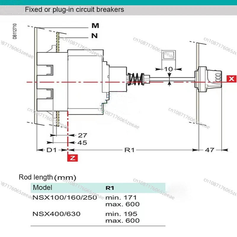 Brand New Industrial Controls Extended Rotary CVS/NSX100/160/250A Molded Case Circuit Breaker Standard Extended Rotary LV429338