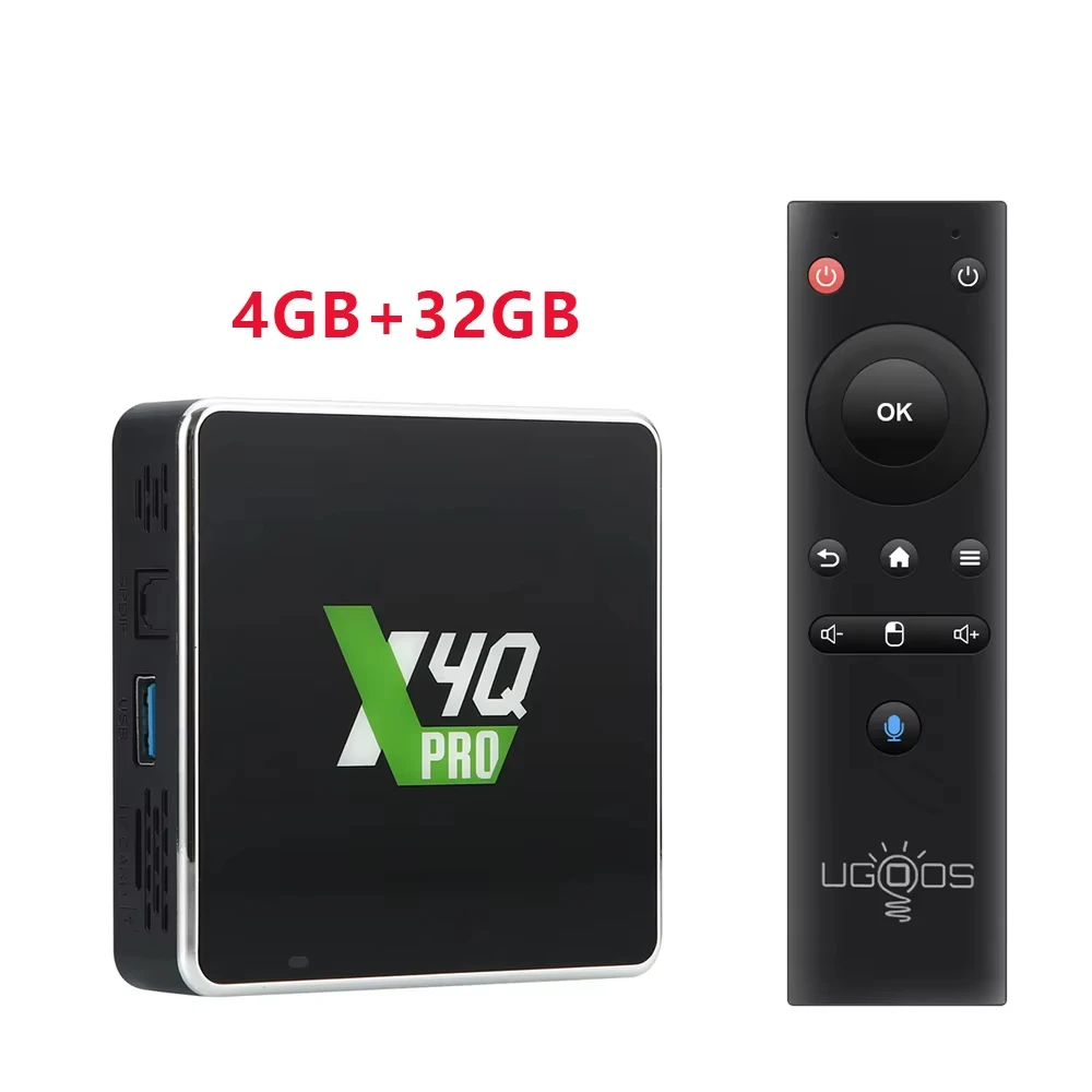 UGOOS X4Q PRO TVBOX 4GB 32GB X4Q PLUS Amlogic S905X4 Android 11 Smart TV Box BT4.0 1000M X4Q CUBE Set Top Box 4K Media Player