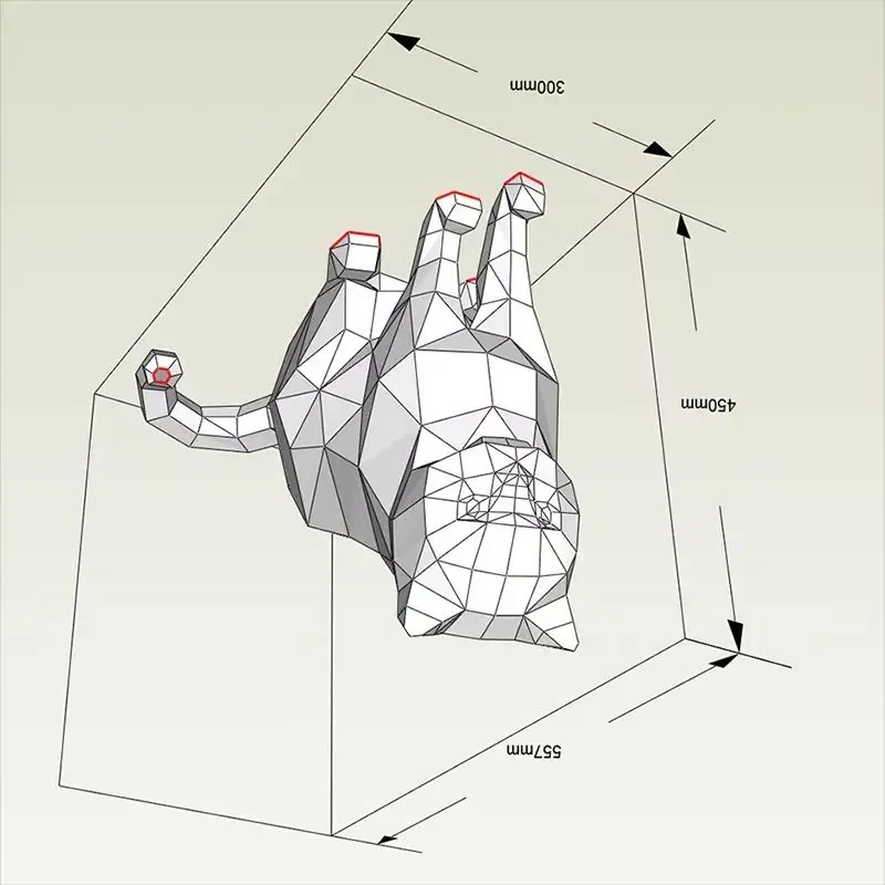 

Бумажная модель кошки породы короткошерстная 45 см, оригами, 3D-поделка из бумаги, украшение для дома, прихожей, вечеринки, декор для комнаты, украшение для стола, ручная работа, игрушка DIY