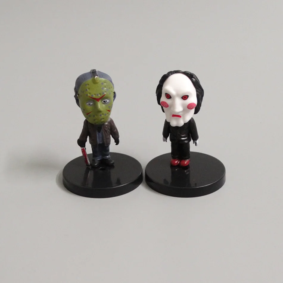 10PCS/set Horror Film Series Jason Freddy Clown Action Figure Toys PVC Model Halloween Gift Vinyl Figurine Doll Gift