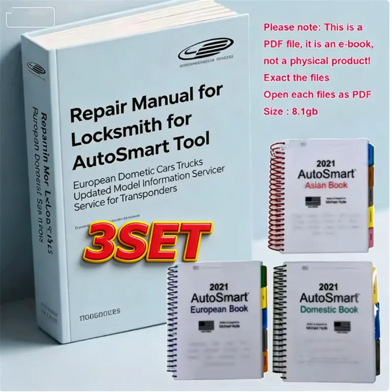 3set Repair Manual for Locksmith AutoSmart Tool European Domestic Cars Trucks Updated Model Information Service for Transponders