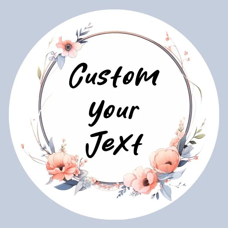 500PCS Custom Round Stickers Personalized Waterproof Eco-Friendly for Wedding Birthday Party Favors Gift Box Decoration