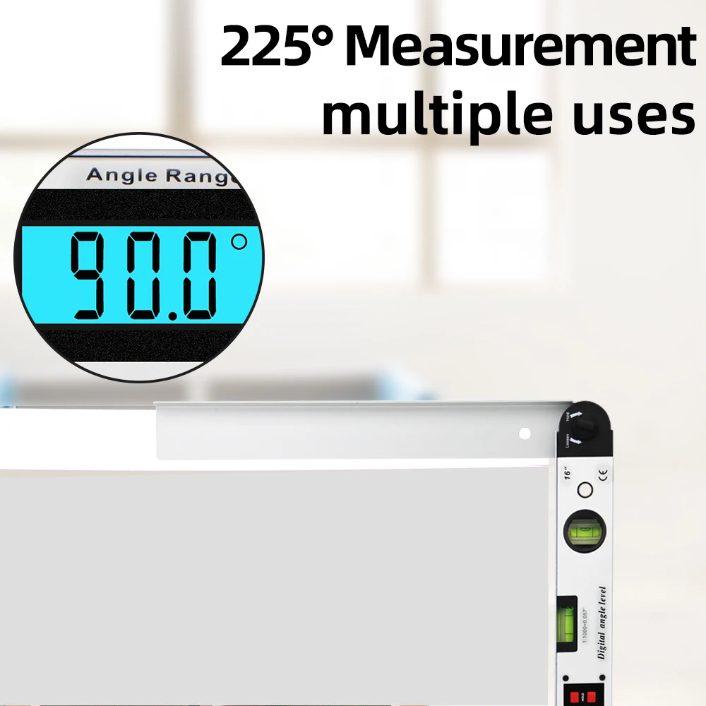 Imagem -04 - Inclinometer Ângulo Governante Medidor Multifunction 0225 Graus Transferidor Eletrônico Lcd Digital Medidor de Nível de Medição 400 Milímetros 16