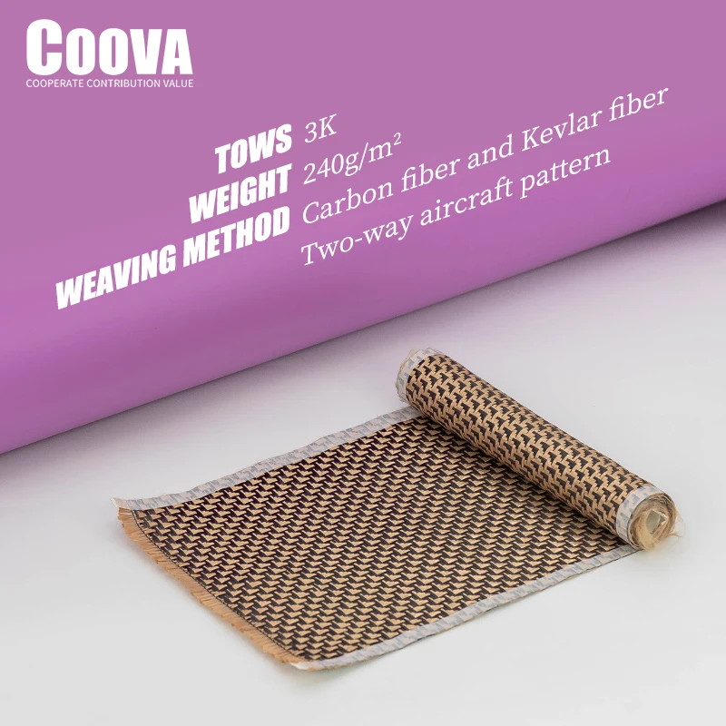 F233 COOVA 3K złoty Kevlar i tkanina z włókna węglowego wzór samolotu Tela Fibra De Carbono tkanina żakardowa z włókna węglowego Kevlar