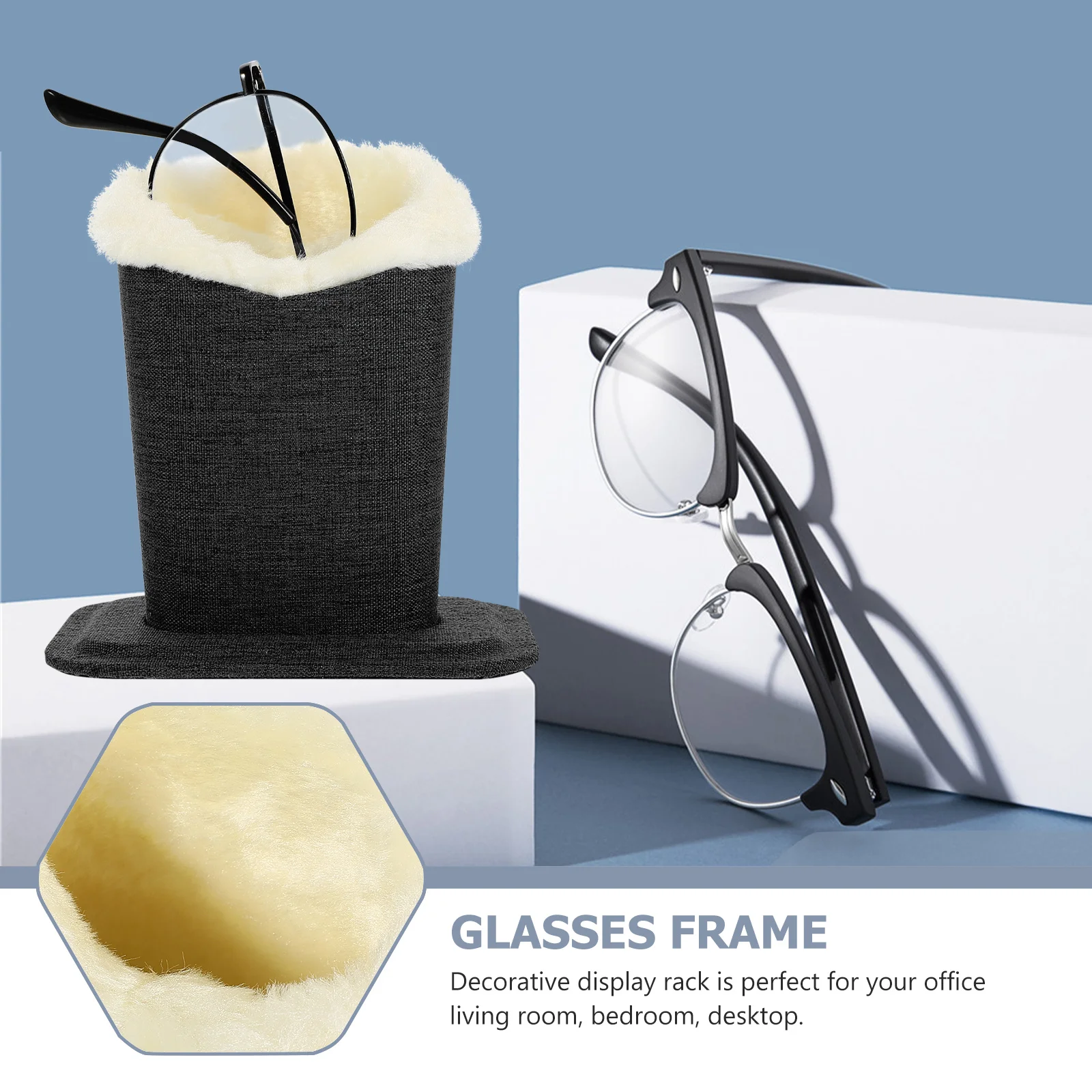 

2Pcs Eyeglasses Stand Creative Durable Desktop Glasses Holder Display Rack for Office Living Room Bedroom Storage Organizer