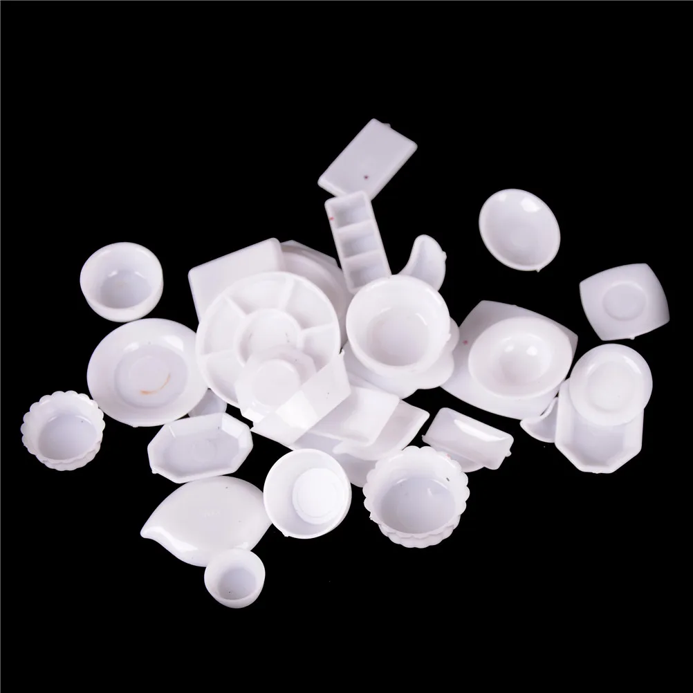 1Set Puppenhaus Miniatur Platte Tasse Schüssel Schüssel Geschirr Modell Puppenhaus Küche Wohnzimmer Spielzeug Zubehör