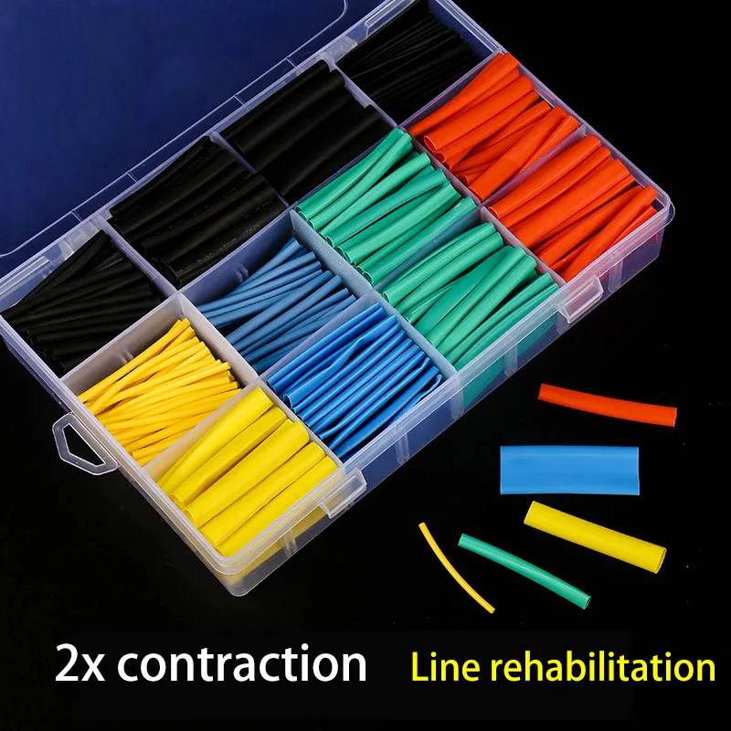 127-750pcs Heat-shrink Tubing Thermoresistant Tube Heat Shrink Wrapping Kit Electrical Connection Wire Cable Insulation Sleeving