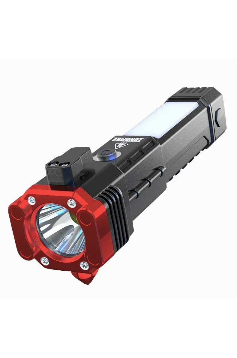 Multifunctional High Brightness Flashlight Outdoor Home Searchlight Car Safety Hammer Handheld Flashlight USB Power Bank Olight