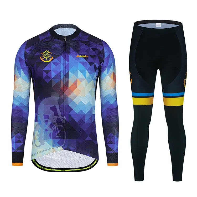 Men's Cycling Set Long Sleeve Tricuta Man Jersey Summer Clothing Clothes Bicycle Skinsuit Sets Autumn Bib Shorts Distance Outfit