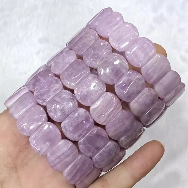 

1piece kunzite round oblong purple 8-9mm bracelet FPPJ wholesale beads nature 18cm