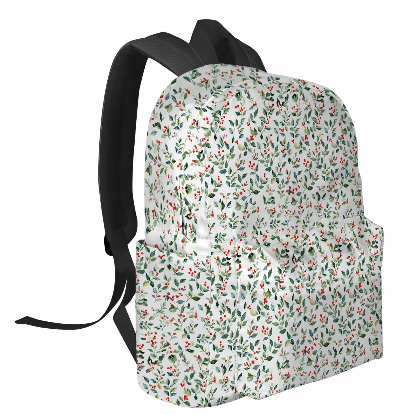 Plants Green Leaves Berries Backpack School Bags for Teenagers Students Laptop Bag Women's Casual Travel Backpack