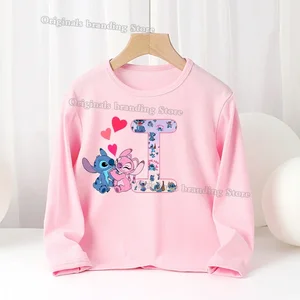 ليلو &ستيزز ديزني رسالة ABC ملابس بنات أطفال قميص طويل ملابس أطفال الشتاء الخريف غرامة من النوع الثقيل ملابس هدايا أفضل 10 كنزات Lilo Stich مبيعا - No8