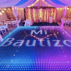 Lámpara LED 3D portátil para pista de baile, solución de 50x50cm, túnel interactivo, Panel de luz LED para pista de baile, espejo para escenario y baile