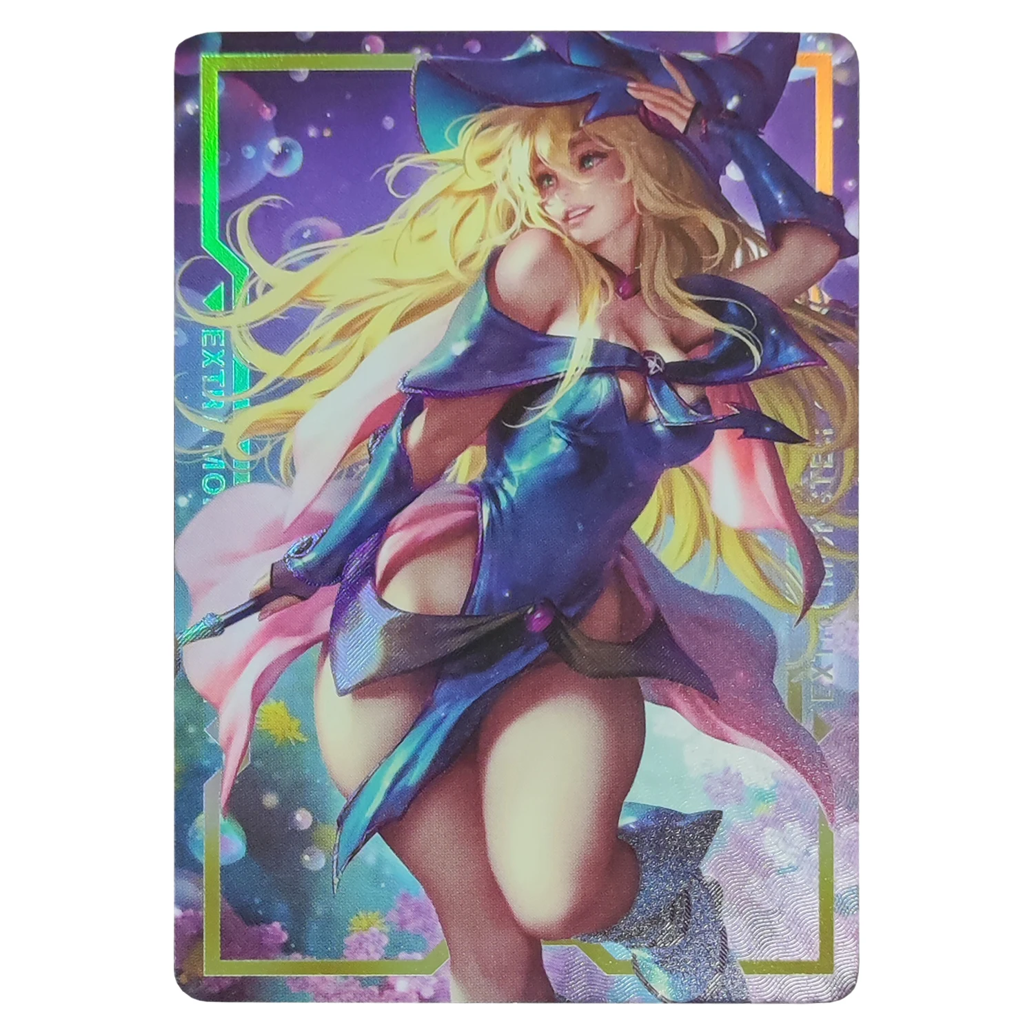 Diy Dark Magician Girl Refractive Relief Flash Card ACG Single Card Gift Toys Anime Game Collection Cards