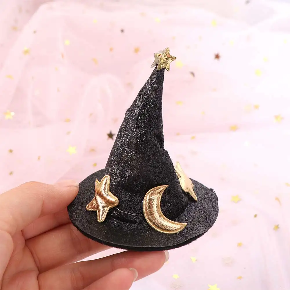 Funny Decoration Barrette Bent Hat Hair Clip Wizard Hat Witch Hat Witch Hat Hair Clip Cute Star Witch Hat Hairclips Costume
