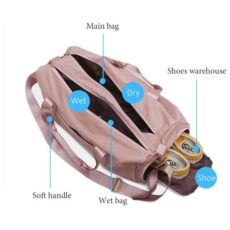 Waterproo-bolsas deportivas para hombre y mujer, bolso de viaje para entrenamiento, esterilla de Yoga, con compartimento para zapatos