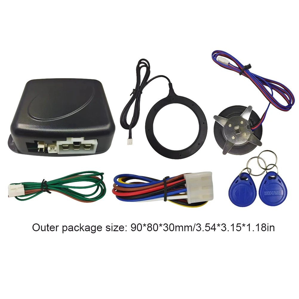 12V Keyless Entry Starter Kit Car Starter Switch Keyless Ignition Auto Engine Push Button Set Keyless Entry Anti-Theft System