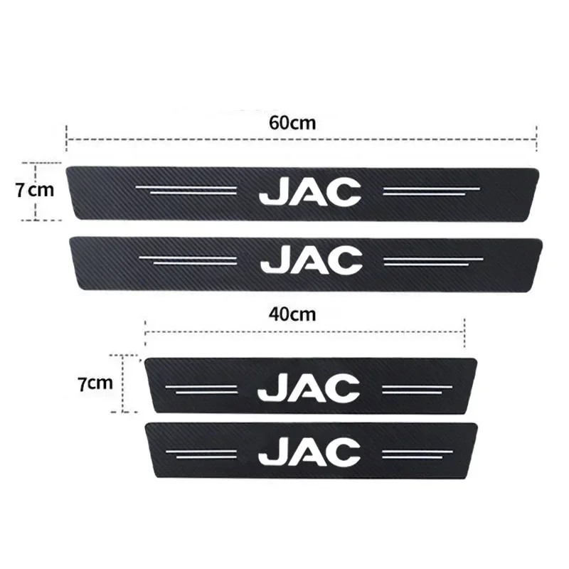 Carbon Fiber Car Door Sill Protector Trunk Bumper Guard Stickers for JAC Refine J3 J2 S5 A5 J5 J6 J4 J1 Vapour S2 T8 Accessories